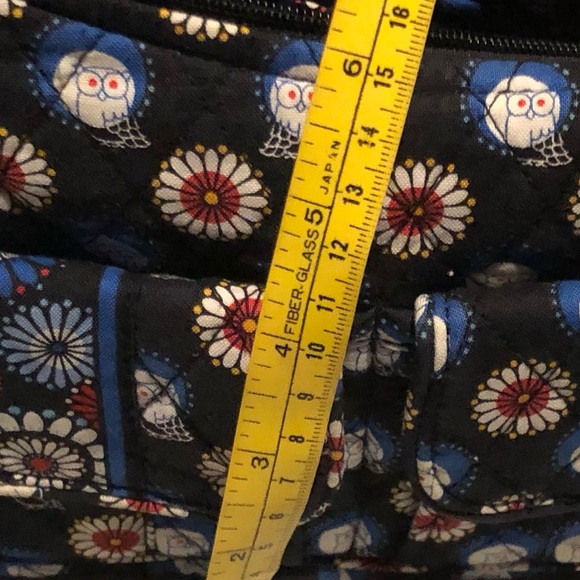 Vera Bradley Navy Owls Quilted Canvas Crossbody Hobo Bag 12”x3”x6” - Picture 8 of 9
